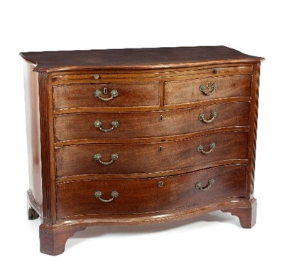 Lot 528 - A Regency serpentine front chest, the brushing...