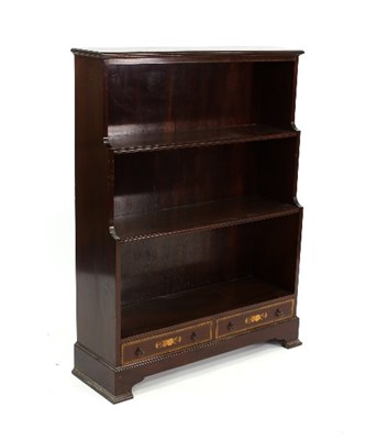 Lot 533 - An Edwardian inlaid bookcase of three shelves...