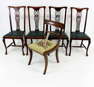 Lot 539 - A set of four mahogany dining chairs with...