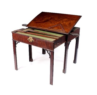 Lot 556 - A George III architect's mahogany table, the...