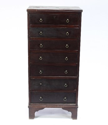 Lot 561 - A mahogany chest of narrow proportions, fitted...