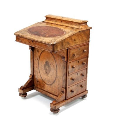 Lot 564 - A mid Victorian walnut Davenport, inlaid...