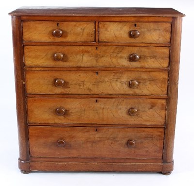 Lot 581 - An early Victorian mahogany chest of four long...