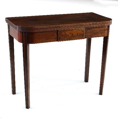 Lot 618 - A Regency mahogany D-shaped tea table with...