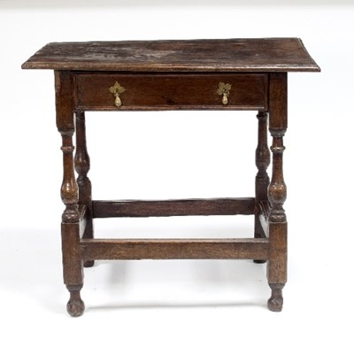 Lot 646 - A late 17th Century oak side table fitted a...