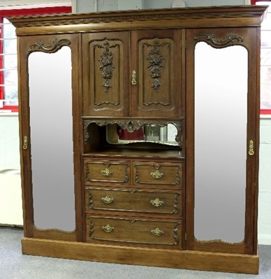 Lot 648 - A Victorian mahogany compactum wardrobe,...