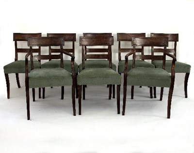 Lot 670 - A set of eight Regency mahogany dining chairs,...