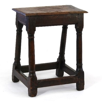 Lot 673 - A 17th Century oak joint stool, the...