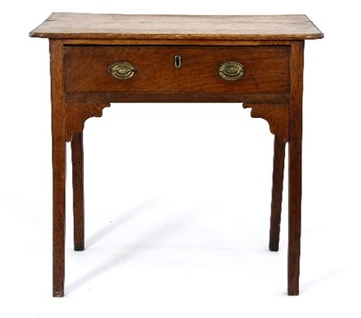 Lot 674 - An 18th Century oak side table, fitted a...