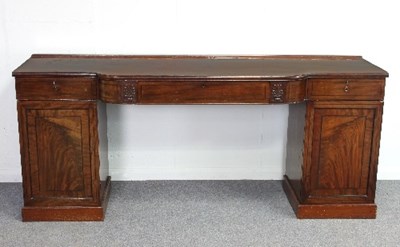 Lot 682 - A Regency mahogany pedestal sideboard fitted...