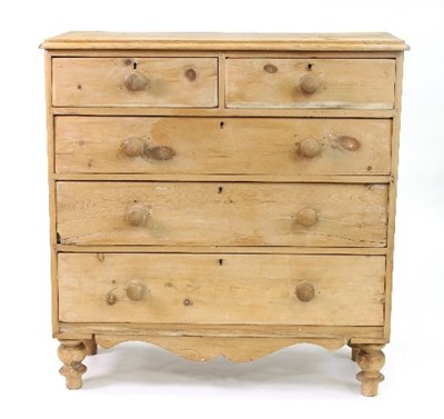 Lot 685 - A pine chest of two short over three long...