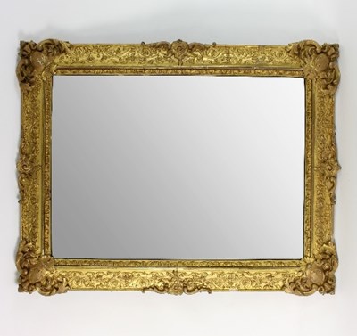 Lot 687 - A Victorian plaster gilt frame mirror, the...