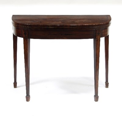 Lot 694 - A George III mahogany D-shaped card table,...