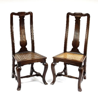 Lot 697 - A 17th Century chair with splat back and cane...