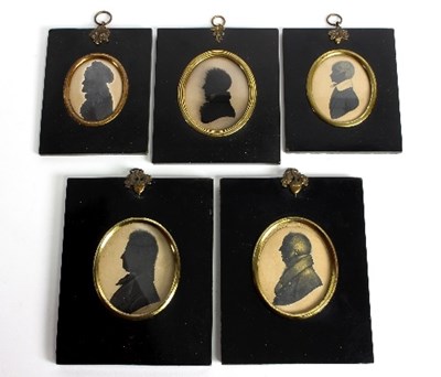 Lot 805 - A group of five Georgian silhouettes, each...