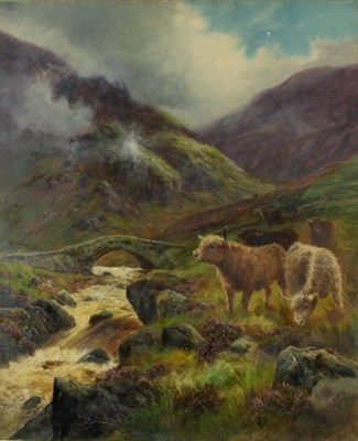 Lot 871 - J W Cameron/Welsh Mountain Landscape with...