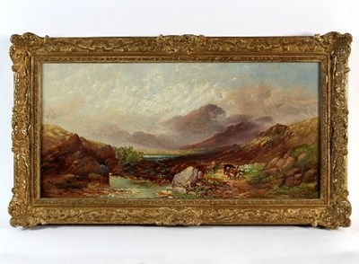 Lot 874 - Joseph Horlor (British 1809-1887)/Cattle in a...