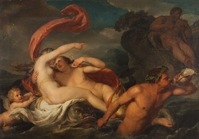 Lot 892 - 18th Century French School/Acis & Galatea/oil...