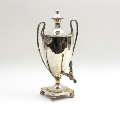 Lot 5 - A Sheffield plated tea urn, of vase shape,...