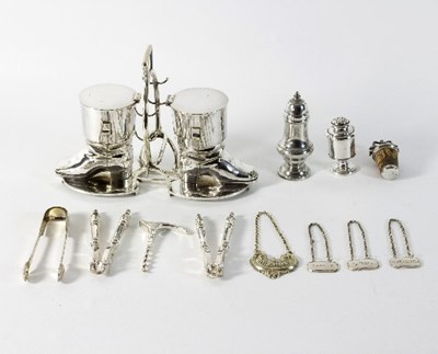 Lot 12 - An electroplated inkstand of hunting interest,...