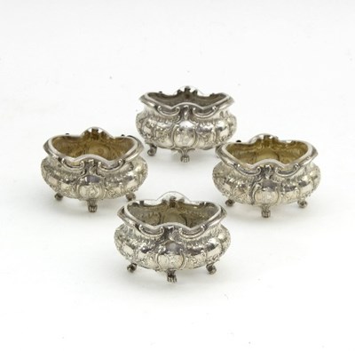 Lot 24 - A set of four French silver salts, Maillard...