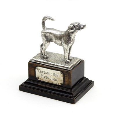 Lot 57 - A silver model of a hound, Edward Barnard &...