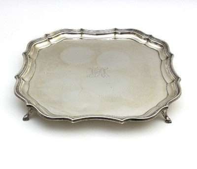 Lot 62 - A silver salver, Barker Brothers, Chester 1919,...