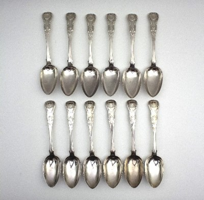 Lot 67 - A set of twelve Scottish silver table spoons,...