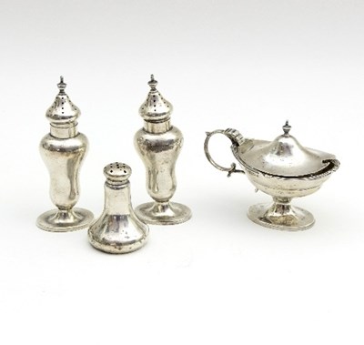 Lot 72 - A quantity of silver cruets comprising a pair...