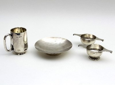 Lot 74 - A pair of small silver quaichs, Birmingham...