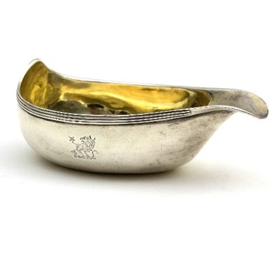 Lot 75 - A Georgian silver pap boat, Thomas Meriton,...