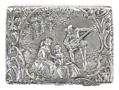 Lot 84 - An Edwardian embossed silver aide-m?moire,...