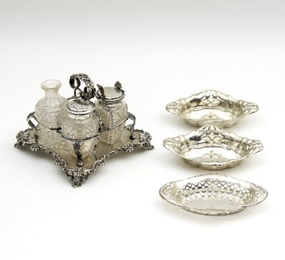 Lot 87 - A pair of silver bonbon dishes, C & S, Chester...