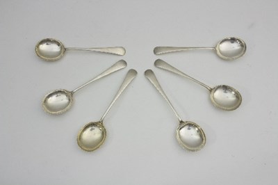 Lot 93 - A set of six silver soup spoons, RFM,...