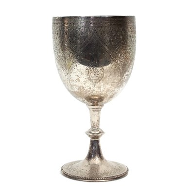 Lot 102 - A large Victorian silver goblet, Charles...