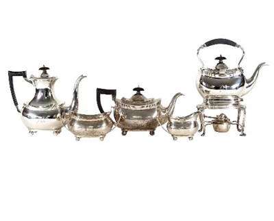 Lot 103 - A five-piece silver tea and coffee service,...