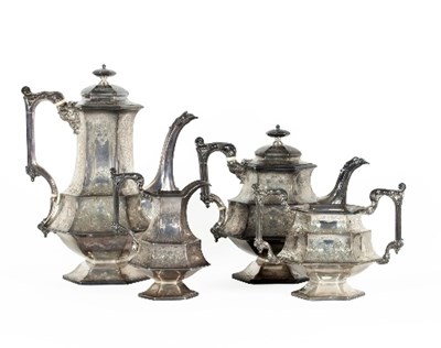 Lot 104 - A Victorian four-piece silver tea and coffee...