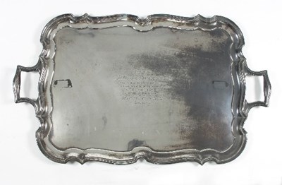 Lot 107 - A George V two-handled rectangular silver tea...