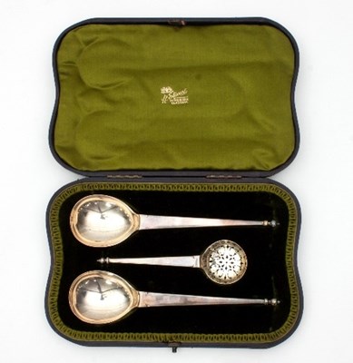 Lot 116 - A silver strawberry set, George Maudsley...