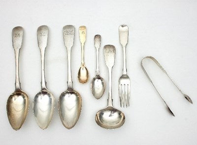 Lot 138 - A quantity of fiddle pattern silver flatware,...