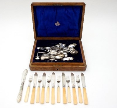 Lot 139 - A quantity of silver flatware, Georgian and...