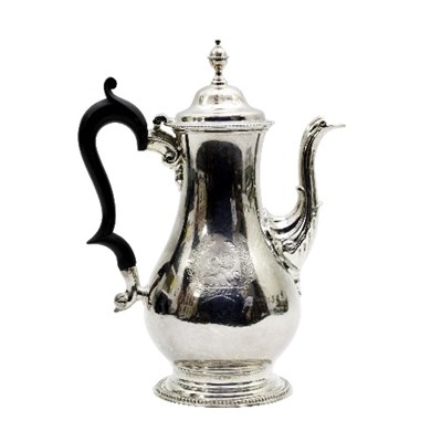 Lot 140 - Lot Withdrawn- A George II silver coffee pot,...