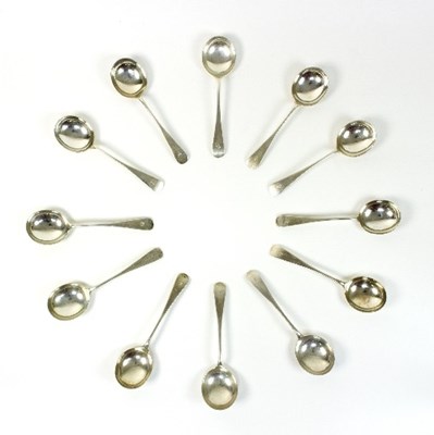 Lot 145 - A set of twelve old English pattern silver...