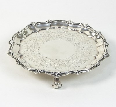 Lot 148 - A Victorian silver card waiter, John Edward...