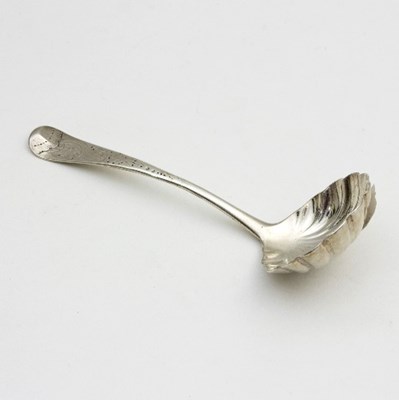 Lot 153 - An Irish silver sauce ladle, marks illegible,...