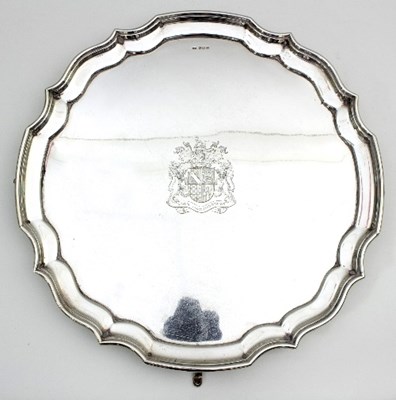 Lot 156 - A silver salver, Sheffield 1965, with central...