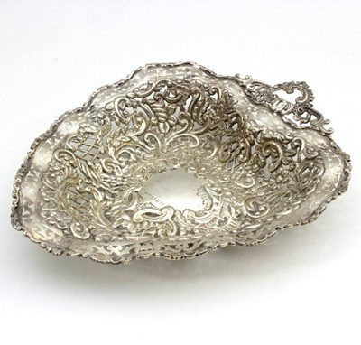 Lot 158 - A silver heart-shaped basket, Sheffield 1916,...