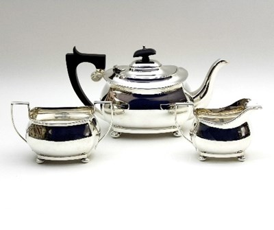 Lot 162 - A silver three-piece tea set, S B & S Ltd,...