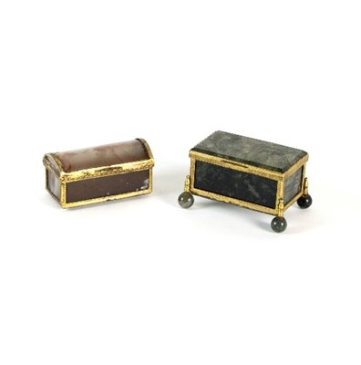 Lot 179 - A 19th Century moss agate casket with hinged...