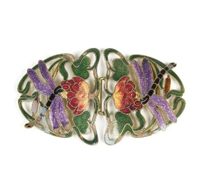 Lot 180 - An Art Nouveau style enamelled buckle...